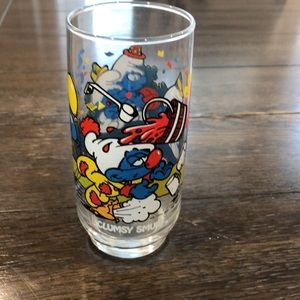 Vintage Clumsy Smurf glass Hardee’s 1983 collector edition